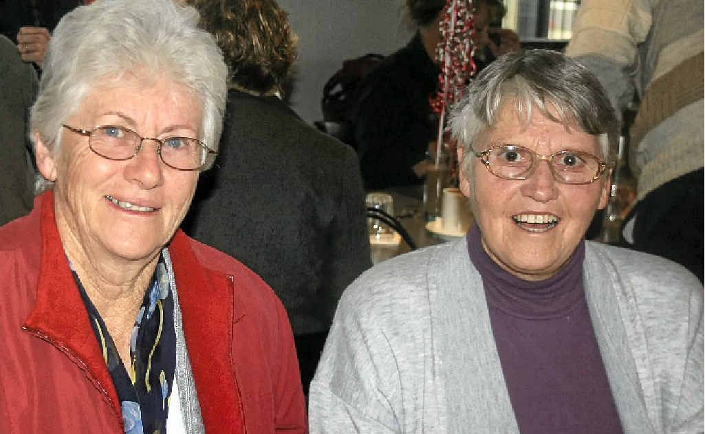 Wesleyan church members Elizabeth Chalk and Joyce Mortimer get together for the chaplaincy breakfast. Wesleyan church members Elizabeth Chalk and Joyce Mortimer get together for the chaplaincy breakfast.